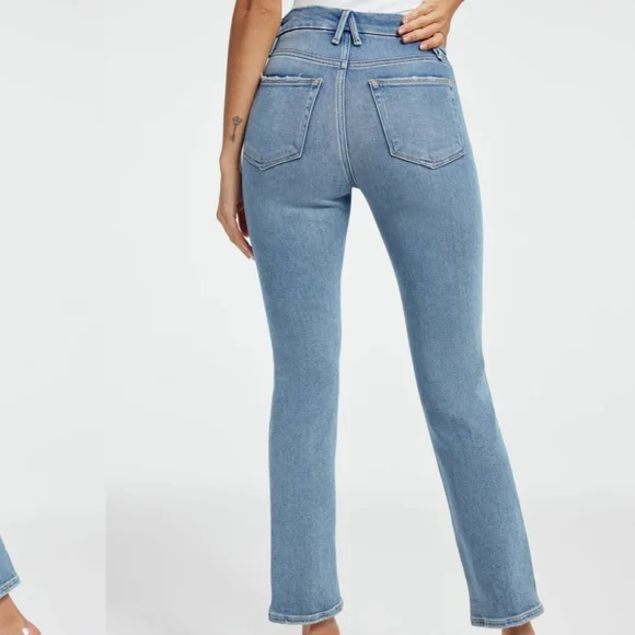 Good American Good Legs Straight Jeans in blue size 6 new with tag - Picture 5 of 17